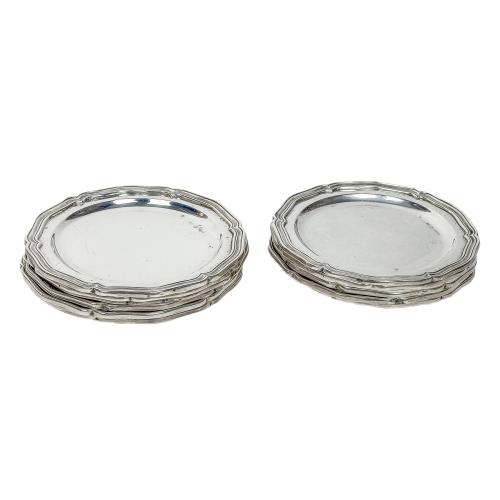 CONJUNTO DE PLATOS DE PAN EN PLATA DE LOS AÑOS 60/70