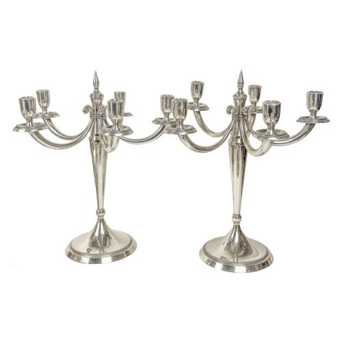 PAREJA DE CANDELABROS EN PLATA DE LOS AÑOS 60/70