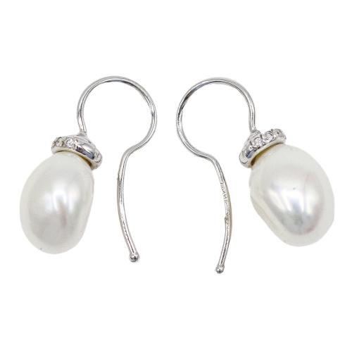 PENDIENTES CON PERLAS Y BRILLANTES