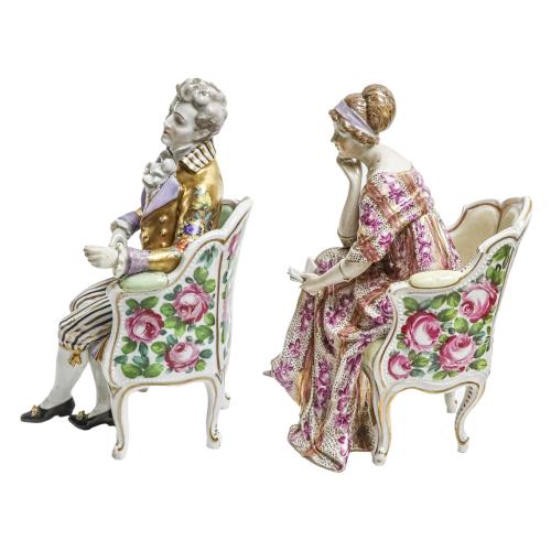 PAREJA DE FIGURAS DE DRESDEN, PPS. DEL. S.XX